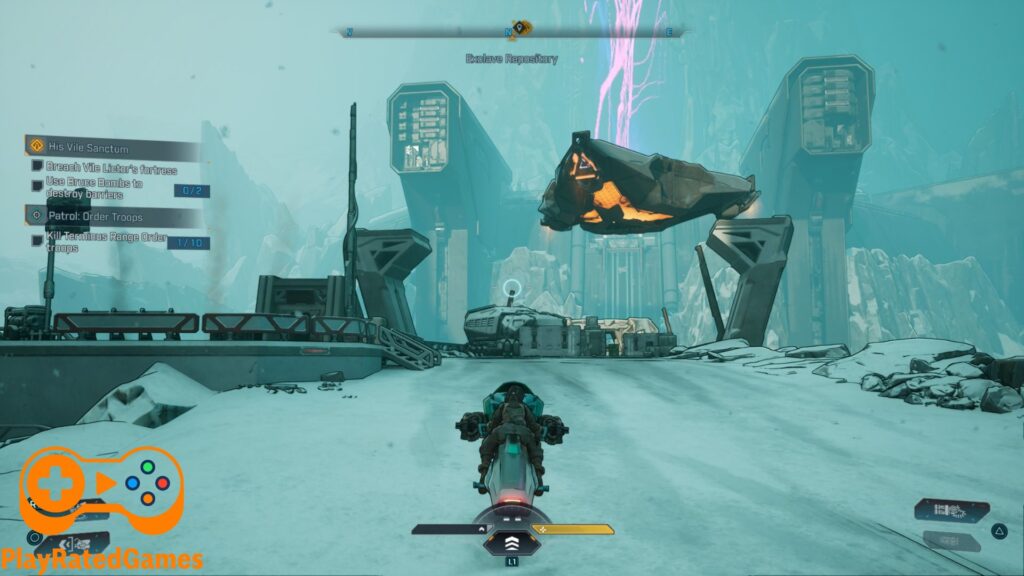 Riding the new vehicle in Borderlands 4