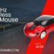 Red sports car-style wireless computer mouse with LED headlights