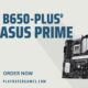 ASUS TUF GAMING B650M-PLUS WIFI mATX motherboard with AM5 socket, PCIe 5.0, WiFi 6, DDR5 RAM support, and RGB lighting.