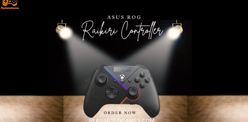 ASUS ROG Raikiri Pro Wireless Gaming Controller with OLED display and tri-mode connectivity for PC and Xbox