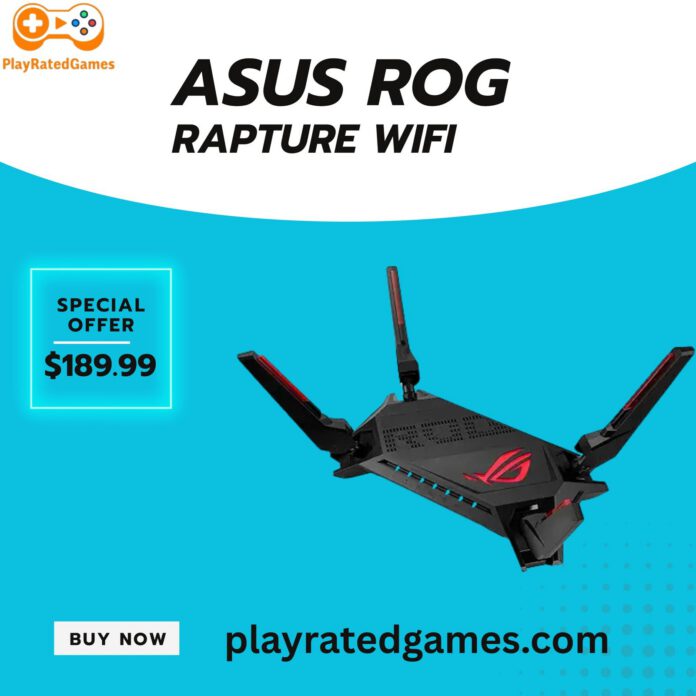 ASUS ROG Rapture GT-AX6000 WiFi 6 Gaming Router with dual 2.5G ports and RGB lighting