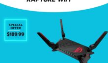 ASUS ROG Rapture GT-AX6000 WiFi 6 Gaming Router with dual 2.5G ports and RGB lighting