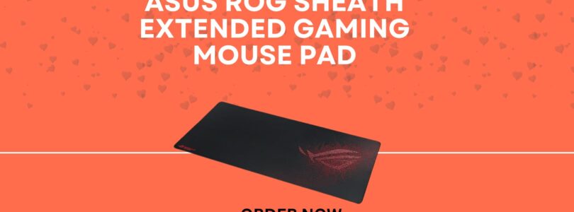 "ASUS ROG Sheath Black XXL Gaming Mouse Pad with Non-Slip Rubber Base and Stitched Edges"