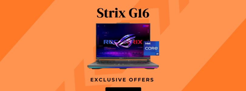 ASUS ROG Strix G16 (2025) Gaming Laptop with RGB lighting, 16-inch display, and sleek Eclipse Gray design