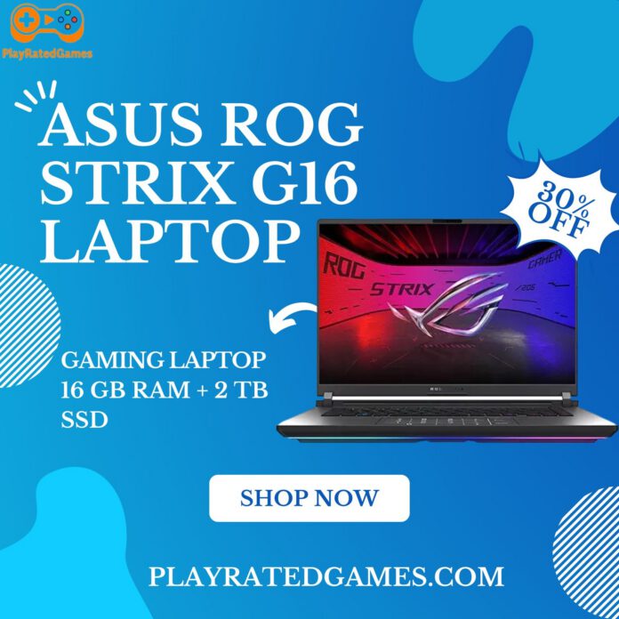 ASUS ROG Strix G16 2025 Gaming Laptop in Eclipse Gray with RGB keyboard and 16-inch 165Hz display