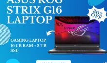 ASUS ROG Strix G16 2025 Gaming Laptop in Eclipse Gray with RGB keyboard and 16-inch 165Hz display