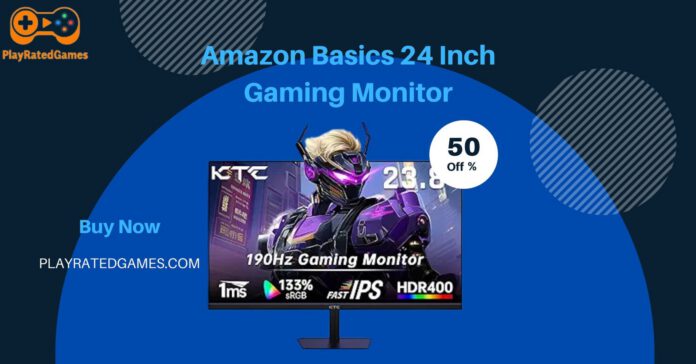Amazon Basics 24 Inch FHD 1080P Gaming Monitor with 165Hz Refresh Rate and 1ms Response Time