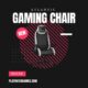 Atlantic ergonomic white gaming chair with high back, reclining feature, and adjustable armrests