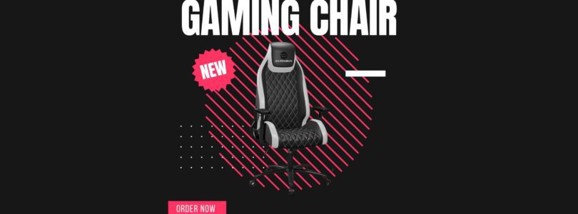 Atlantic ergonomic white gaming chair with high back, reclining feature, and adjustable armrests
