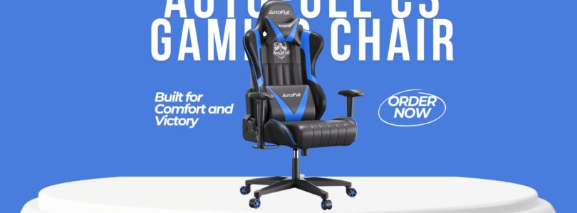 Ergonomic purple TUKAKA gaming chair with footrest, massage lumbar support, and reclining function.