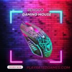 Black ergonomic BENGOO wireless gaming mouse with RGB lights and six buttons.