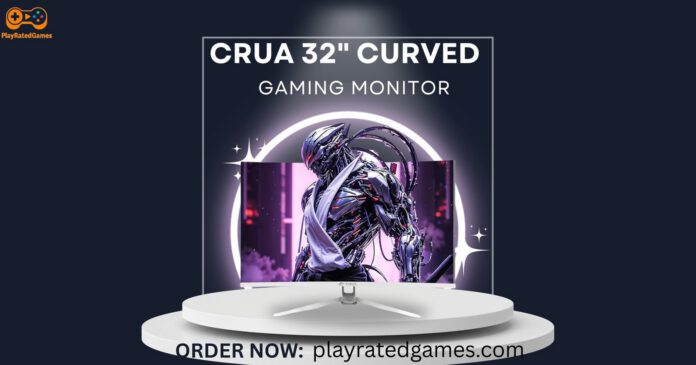 CRUA 32-Inch Curved Gaming Monitor with 1800R curvature, 165Hz/200Hz refresh rate, and VA panel