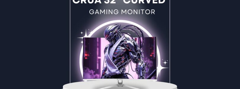 CRUA 32-Inch Curved Gaming Monitor with 1800R curvature, 165Hz/200Hz refresh rate, and VA panel