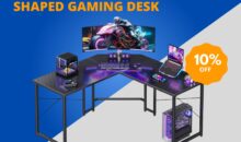 Casaottima L Shaped Gaming Desk with Carbon Fiber Surface in Black – 51 Inch Corner Computer Table for Home Office or Gaming Setup