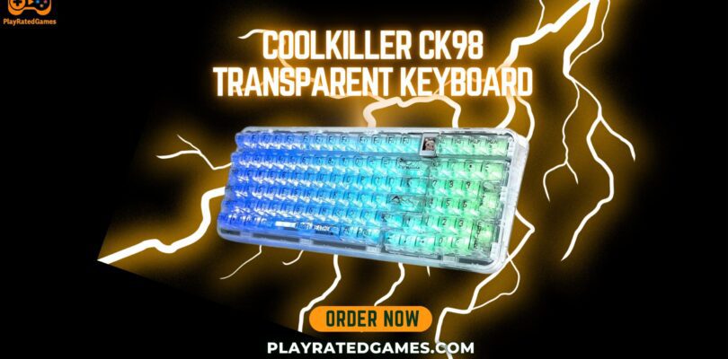 YUNZII X98 Wireless Mechanical Gaming Keyboard with RGB backlighting and a volume knob in white color.