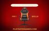 Ergonomic black and orange gaming chair with high back, adjustable footrest, and lumbar support