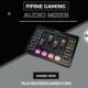IXTECH black 4-channel RGB gaming audio mixer with XLR mic input and volume controls
