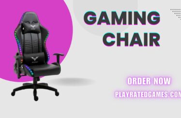 White GTPLAYER ergonomic gaming chair with footrest, headrest, and lumbar support.