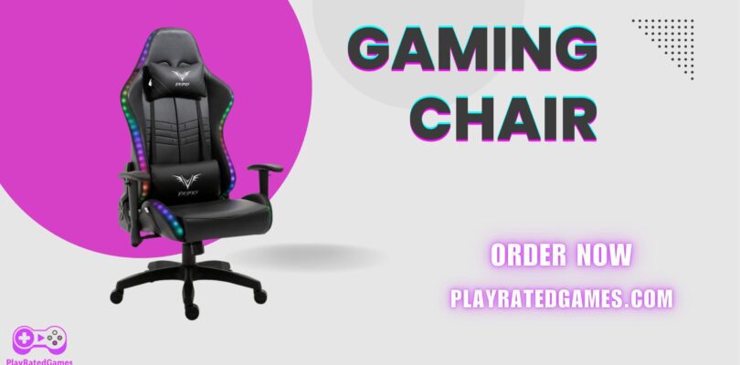 White GTPLAYER ergonomic gaming chair with footrest, headrest, and lumbar support.