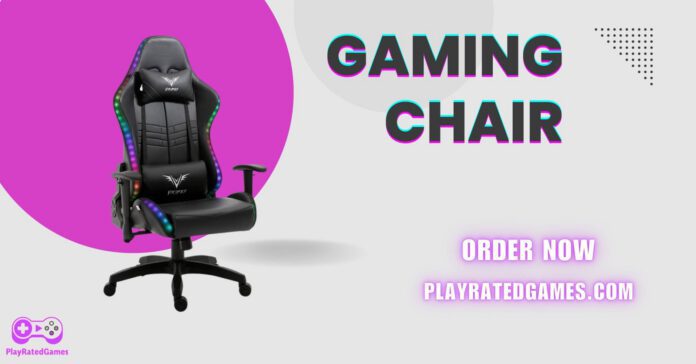 GTRACING ergonomic gaming chair with footrest in ocean blue, featuring adjustable armrests, headrest, and lumbar support.