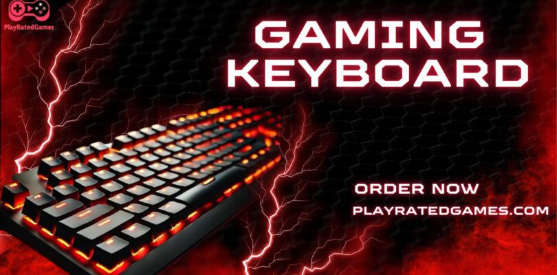 TECKNET RGB backlit gaming keyboard with whisper quiet switches and ergonomic wrist rest in black.