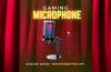 USB condenser microphone with RGB lighting on a tripod stand, pop filter, and shock mount setup for gaming or streaming.