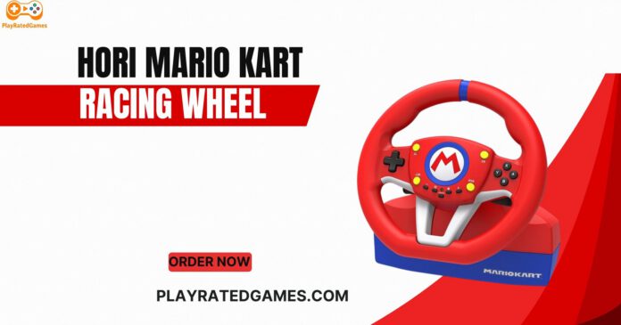 HORI Mario Kart Racing Wheel - Nintendo Switch Edition HORI Mario Kart Racing Wheel for Nintendo Switch with Red Design and Foot Pedal