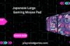 Japanese sunset large gaming mouse pad with stitched edges and non-slip waterproof base