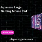 Japanese sunset large gaming mouse pad with stitched edges and non-slip waterproof base