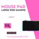 Black RGB Gaming Mouse Pad with 15 Light Modes and Wireless Charging, extended size for keyboard and mouse