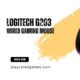 Logitech G203 wired gaming mouse in black with RGB lighting and six programmable buttons