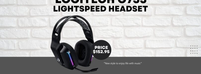 Logitech G733 Lightspeed wireless gaming headset in black with RGB lighting and suspension headband