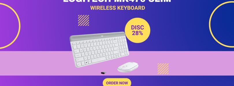 Logitech MK470 Slim Wireless Keyboard and Mouse Combo in Off White with Compact Layout