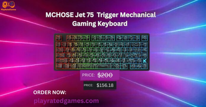 JOMKIZ Jet 75 Wired Magnetic Gaming Keyboard – 75% RGB, Rapid Trigger, 8K Polling JOMKIZ MCHOSE Jet 75 magnetic switch mechanical gaming keyboard with RGB backlighting in black color