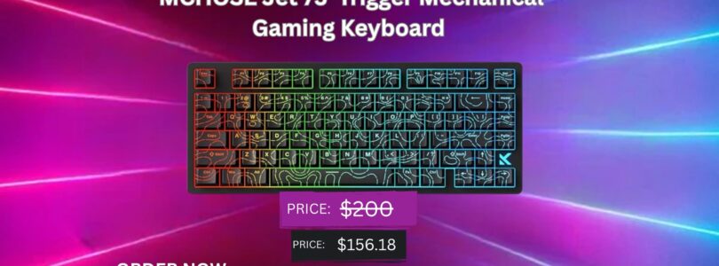 JOMKIZ MCHOSE Jet 75 magnetic switch mechanical gaming keyboard with RGB backlighting in black color