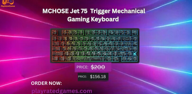 JOMKIZ MCHOSE Jet 75 magnetic switch mechanical gaming keyboard with RGB backlighting in black color