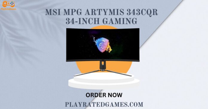 MSI Optix MAG342CQR 34-Inch Curved Gaming Monitor with RGB, 144Hz, 1ms, and UltraWide QHD resolution on a clean background