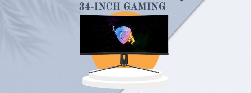 MSI Optix MAG342CQR 34-Inch Curved Gaming Monitor with RGB, 144Hz, 1ms, and UltraWide QHD resolution on a clean background