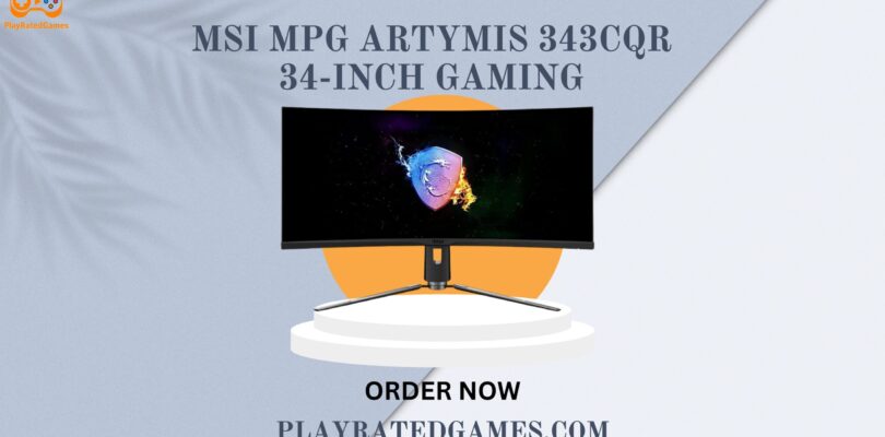 MSI Optix MAG342CQR 34-Inch Curved Gaming Monitor with RGB, 144Hz, 1ms, and UltraWide QHD resolution on a clean background