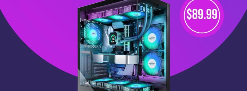 MUSETEX K2 ATX Mid-Tower Gaming PC Case with Dual Tempered Glass and 6 ARGB Fans