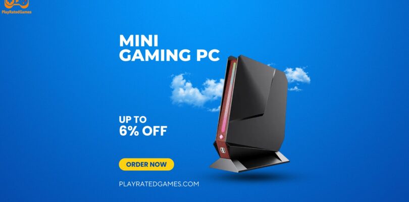 TOPGRO T1-Pro Mini Gaming PC with Intel Core i9, RTX 4060, RGB lighting, and compact black case.