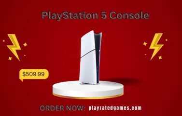 PlayStation 5 Slim Console with DualSense Controller on white background