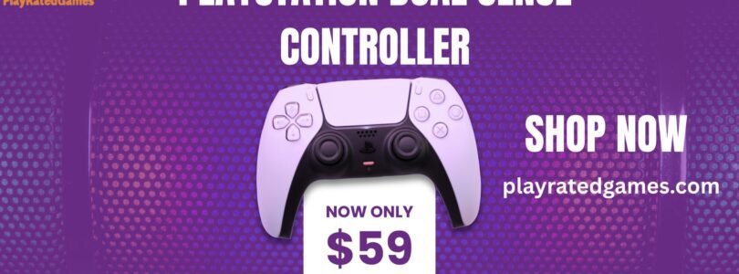 PlayStation DualSense Wireless Controller for PS5 in White with Adaptive Triggers and Haptic Feedback