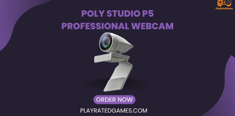 Poly Studio P5 Professional 1080p HD Webcam with Privacy Shutter and Tripod Mount – Front View