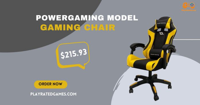 Powergaming Gaming Chair – Black and Yellow Powergaming Model Gaming Chair in Black and Yellow with Ergonomic Design