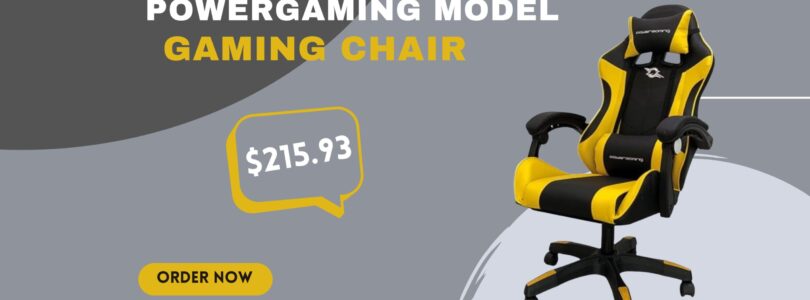 Powergaming Model Gaming Chair in Black and Yellow with Ergonomic Design