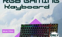 Retro-style RK ROYAL KLUDGE S108 Mechanical Gaming Keyboard with RGB backlighting and round keycaps in black.