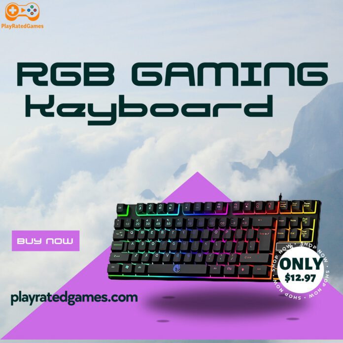 Retro-style RK ROYAL KLUDGE S108 Mechanical Gaming Keyboard with RGB backlighting and round keycaps in black.
