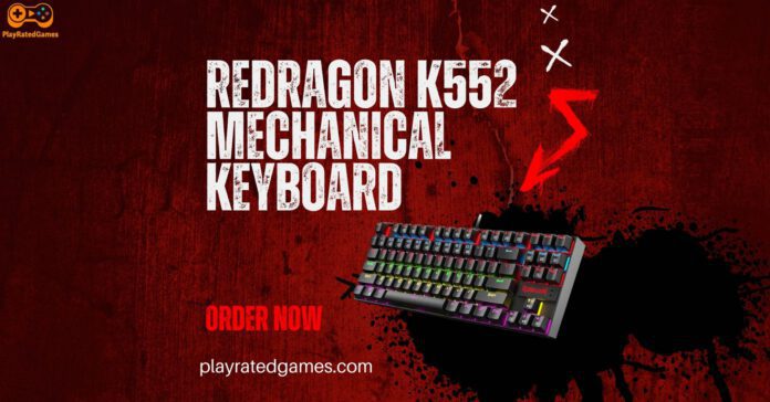 Redragon K552 Compact Mechanical Gaming Keyboard with RGB backlighting and red switches in black