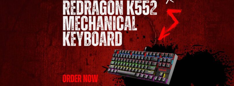 Redragon K552 Compact Mechanical Gaming Keyboard with RGB backlighting and red switches in black